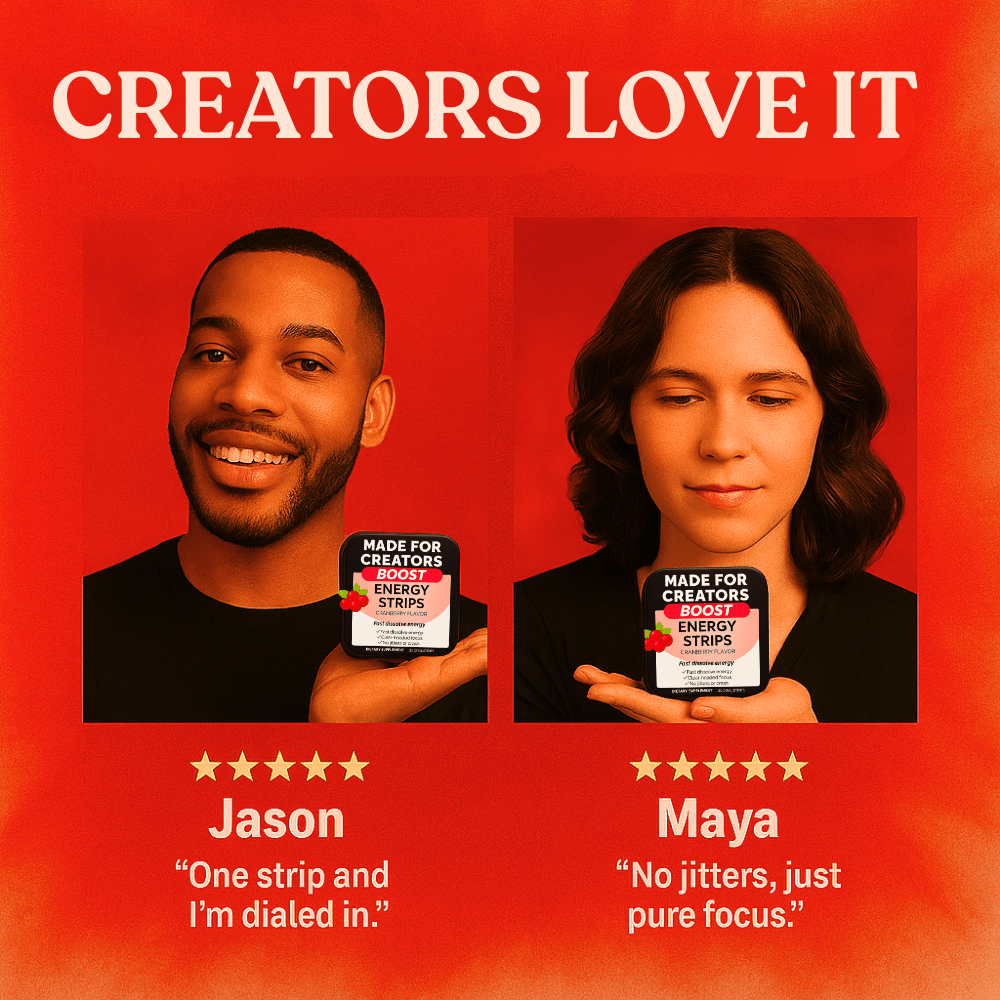 BOOST β Energy Strips for Creators - Made For Creators