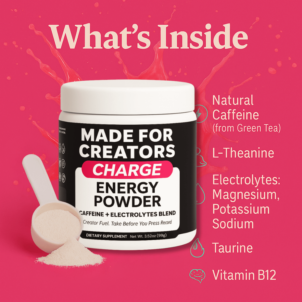CHARGE – Clean Energy + Focus (Lychee Splash) - Made For Creators