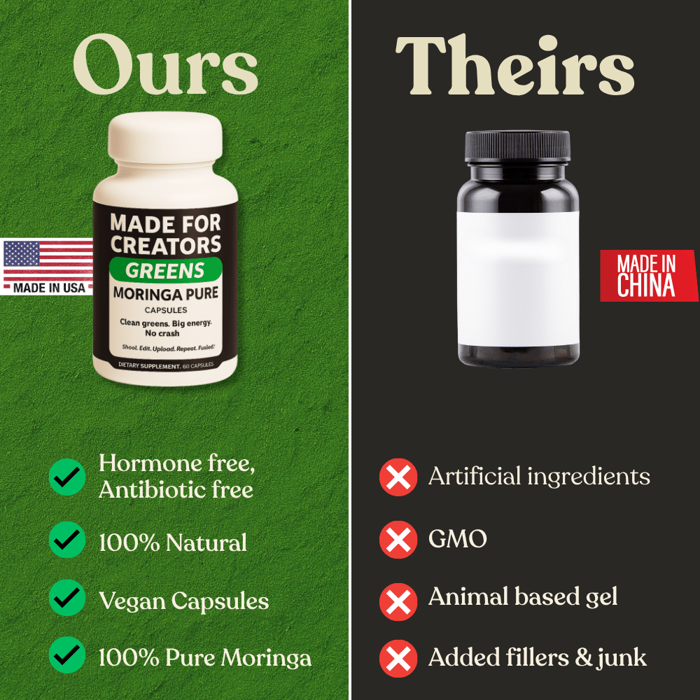 GREENS ā Moringa Capsules for Creators - Made For Creators
