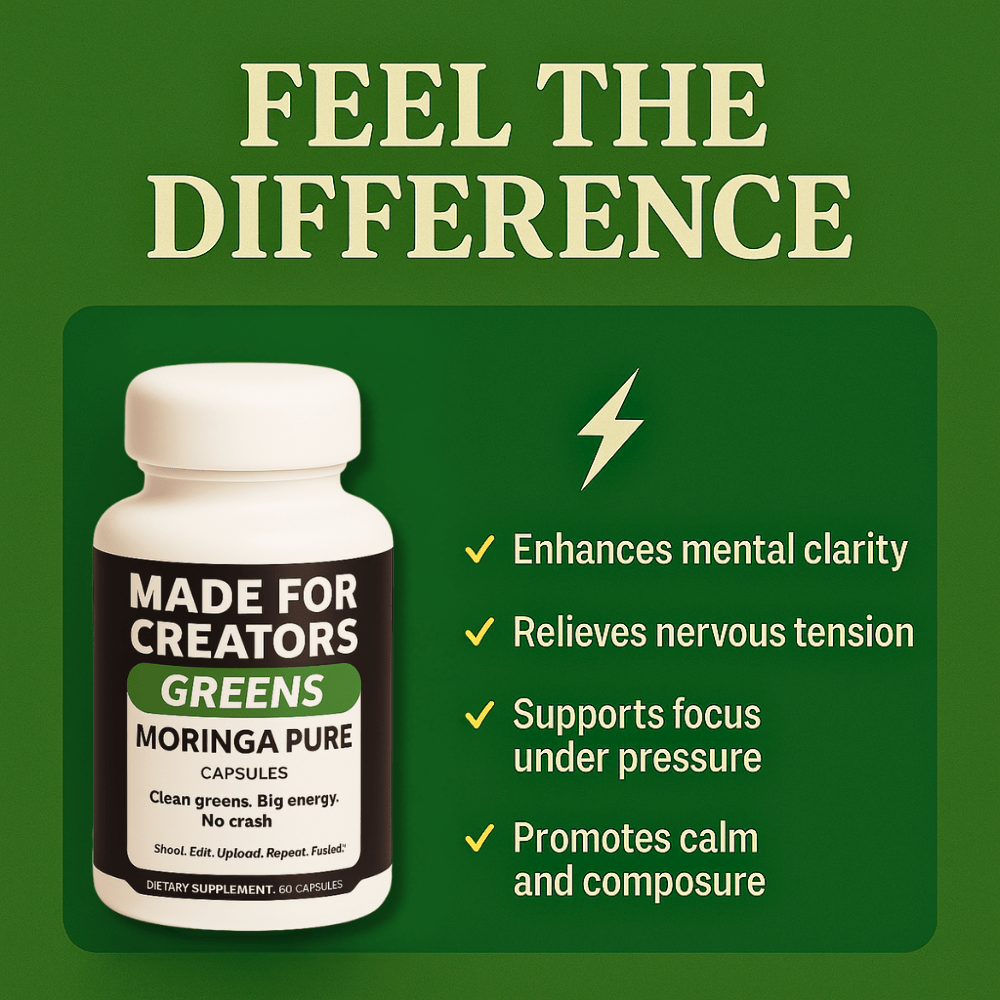 GREENS ā Moringa Capsules for Creators - Made For Creators