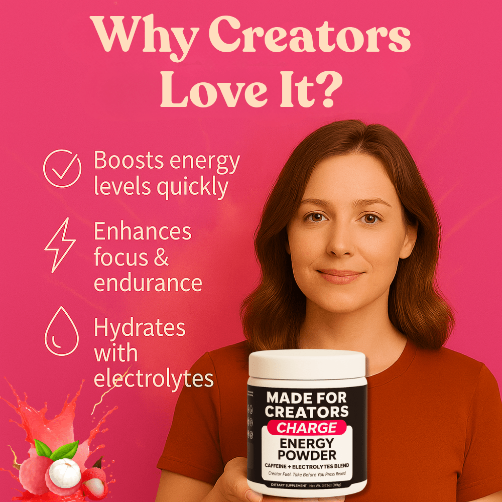 CHARGE – Clean Energy + Focus (Lychee Splash) - Made For Creators