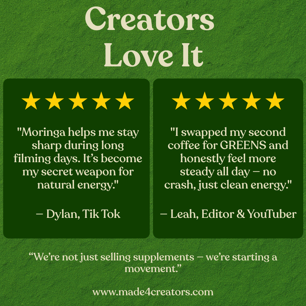 GREENS – Moringa Capsules for Creators - Made For Creators